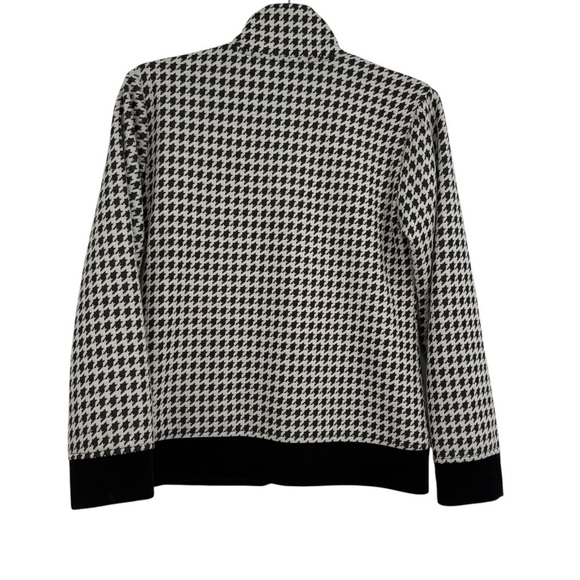 Chico's Travelers Women's Size 0 (S) Jacket Black White Houndstooth Full Zip - Picture 2 of 8